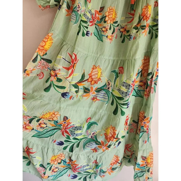 NWT Farm Rio Anthropologie Off-The-Shoulder Tiered Floral Midi Dress Sz S #9H418 - Picture 6 of 13